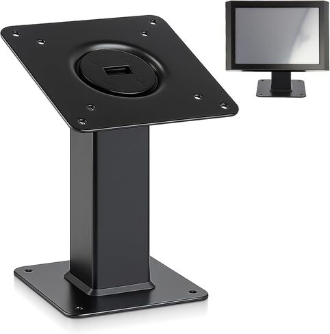 Pelopy 180 إمالة 360 الدورية حامل مكتبي معدني دعامة لجهاز التثبيت 75x75 100x100 حامل الطلب اللوحي الأسود مع ثقوب يمكن تركيبها على الحائط in Kuwait