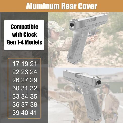 2 Pack Aluminum Rear Slide Cover Plate for Glock Gen 1–4 – Engraved Back Plate Compatible with G17 G19 G21 G22 G23 G26 G27 G34 G35 G41 in Kuwait