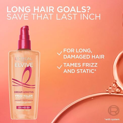 L'Oreal Paris Elvive Dream Lengths Frizz Killer Leave-In Serum, 3.4 Ounce in Saudi Arabia
