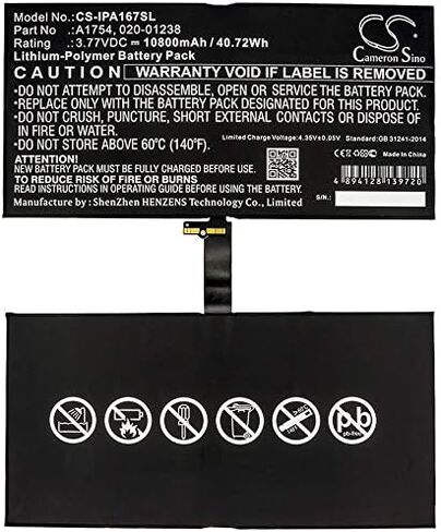 10800mAh / 40.72Wh Battery for A1670, A1671, A1821, 12.9 2017 2nd Gen, 12.9 2nd Gen PN: 020-01238, A1754 in Kuwait