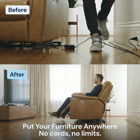 Blue Cactus Universal 5000mAh Recliner Battery and Adapter Cables Bundle - Universal 2 and 5-pin Compatibility - Long Lasting Battery for Recliners, Loveseats, Sofas and Sectionals in Kuwait