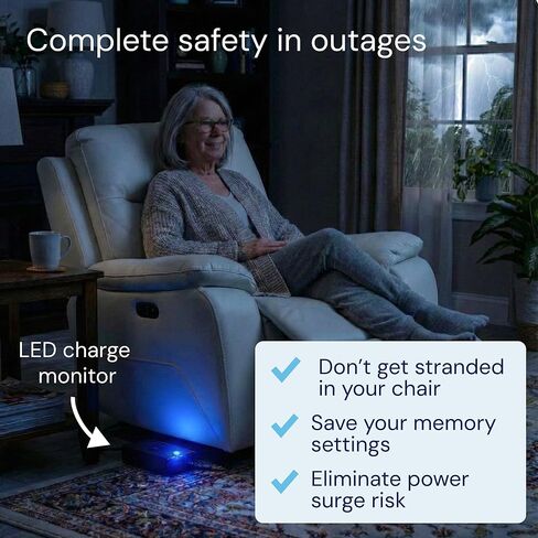 Blue Cactus Universal 5000mAh Recliner Battery and Adapter Cables Bundle - Universal 2 and 5-pin Compatibility - Long Lasting Battery for Recliners, Loveseats, Sofas and Sectionals in Kuwait