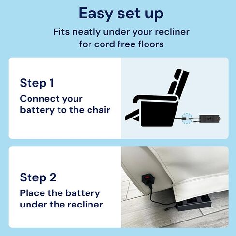 Blue Cactus Universal 5000mAh Recliner Battery and Adapter Cables Bundle - Universal 2 and 5-pin Compatibility - Long Lasting Battery for Recliners, Loveseats, Sofas and Sectionals in Kuwait