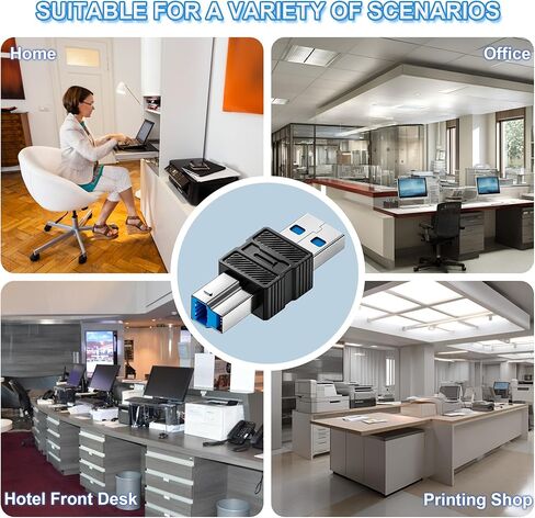 USB 3.0 A to B Adapter 2Pack, 5Gbps USB 3.0 Type A Male to Type B Male Printer Data Connector, USB-A 3.0 to USB-B 3.0 Converter for USB Hub, External Hard Drive, Compact Device Connection in Kuwait