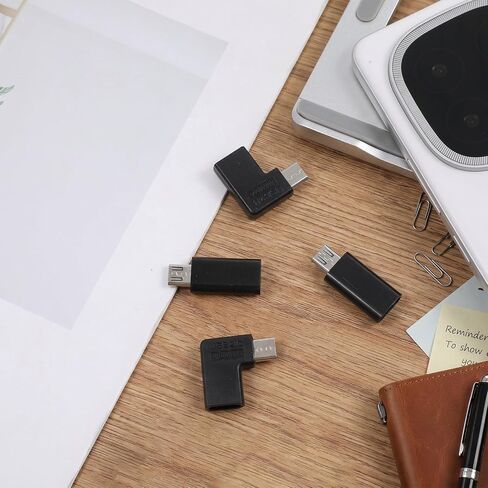 محول USB C إلى Micro USB، 4 حزم USB-C نوع C أنثى إلى Micro USB (ذكر) تحويل موصل يدعم مزامنة بيانات الشحن المتوافقة مع أجهزة MicroUSB، أسود in Kuwait