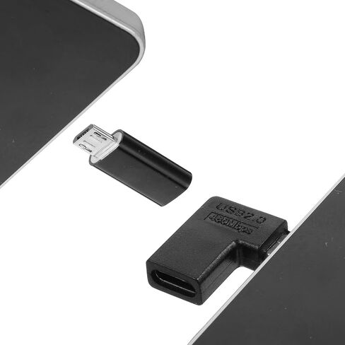 محول USB C إلى Micro USB، 4 حزم USB-C نوع C أنثى إلى Micro USB (ذكر) تحويل موصل يدعم مزامنة بيانات الشحن المتوافقة مع أجهزة MicroUSB، أسود in Kuwait
