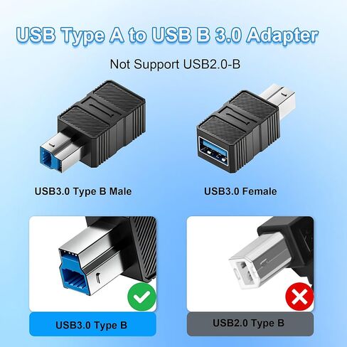 USB 3.0 A to B Adapter 2Pack, 5Gbps USB3.0 Type B Male to USB 3.0 Type A Female Printer Data Adapter, USB-B 3.0 to USB-A Converter for Printer Scanner Hard Drive MIDI Controller in Kuwait