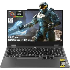 كمبيوتر محمول Lenovo LOQ Gaming AI مقاس 15.6 بوصة FHD IPS 144 هرتز (100% sRGB G-SYNC) AMD 8-core Ryzen 7 250 32 جيجابايت DDR5 1 تيرابايت SSD GeForce RTX 5050 GDDR7 (440 AI Tops) بإضاءة خلفية Nahimic شحن سريع Win11 ICP Hub in Kuwait