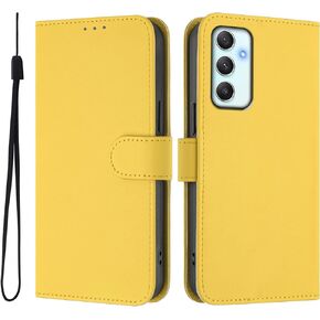Case for Samsung Galaxy A17 5G Wallet Case with Card Holders PU Leather Flip Folio Cover [Shockproof TPU Inner Shell] Magnetic Protective Phone Cover for Samsung Galaxy A17 5G Yellow YBM in Kuwait