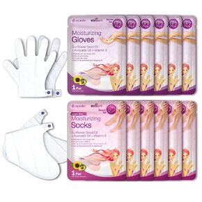 Epielle Moisturizing Hand & Foot Masks (Glove & Socks 12pk) for Dry Hand, Dry & Cracked Heel Spa Masks Sunflower Seed Oil + Avocado Oil + Vitamin E,Mothers Day Gifts in Kuwait