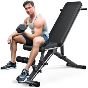 KURONO 90° Adjustable Weight Bench Workout Bench, 800 LB Heavy Duty Incline Decline Bench for Home Gym, Easy Assembly Foldable Training Lifting Bench, Ultra Short Gap 2024 New Version in Kuwait