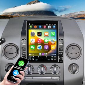 ستيريو سيارة 9.7 بوصة لسيارة Ford F-150 2004 2005 2006 2007 2008 مع Carplay/Android Auto، وحدة راديو ستيريو للسيارة بشاشة تعمل باللمس مع بلوتوث SWC GPS WiFi BT FM RDS AM DSP كاميرا خلفية in Kuwait