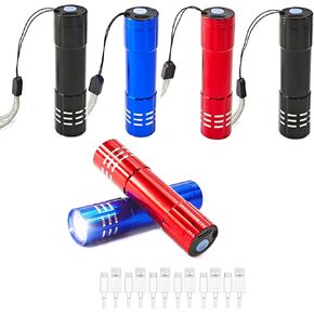 6 عبوات من مصابيح LED الألومنيوم الصغيرة الصغيرة USB C القابلة لإعادة الشحن، مصباح يدوي صغير محمول للتخييم، مشرق عالي اللومن EDC ضوء فلاش للمنزل في حالات الطوارئ هدايا عيد الميلاد in Kuwait