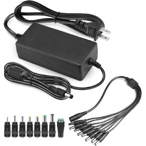 Security Camera Power Supply, CCTV Camera Adapter,12V 5A Power Supply for Lorex,Samsung,Q-See,Night Owl,Swann,Annke Cameras and CCTV DVR Surveillance System, with 8-Way Splitter Cable+8 DC Tips in Saudi Arabia
