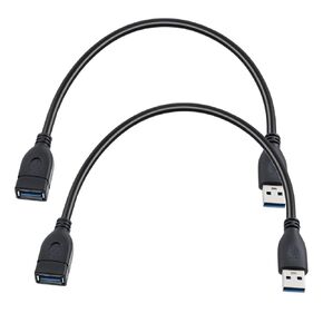 2 حزمة كابل تمديد USB قصير، 1FT ذكر إلى أنثى USB 3.0 موسع يتحمل نقل البيانات بسرعة متوافق مع لوحة المفاتيح، الماوس، كاميرا الويب، الكاميرا، الهاتف، الطابعة in Kuwait