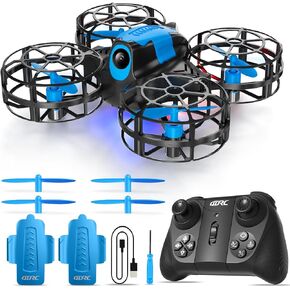 4DRC V18 Mini Drone for Kids Beginners, RC Quadcopter with 2 Control Modes, Headless Mode, Altitude Hold, Auto Hover, 3 Speeds, 3D Flips, LED Lights, 2 Batteries, Gift Toy for Boys in Saudi Arabia