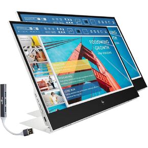شاشة HP 14 بوصة FHD IPS المحمولة مع وقت استجابة 5 مللي ثانية، مضادة للتوهج، خالية من الوميض، سطوع 400 شمعة في المتر المربع، USB-C وموسع منفذ USB Dockztorm، لون فضي، عبوتان in Kuwait