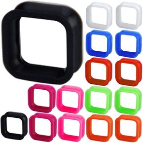 Square Silicone Flesh tunnel ear gauge Available size 2g (6mm) to 1" (26mm) Please Choose Size And Color (1 Pair ONLY) in Saudi Arabia