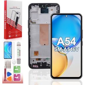 OLED Screen for Samsung Galaxy A54 5G Screen Replacement for Galaxy A54 5G SM-A546 LCD Display Touch Screen Digitizer Assembly with Tools Kits（Black Frame） in Kuwait