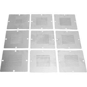 AUNMAS 9Pcs BGA Reballing Stencils, Rework Station with 304 Stainless Steel Templates Not Prone To Deform for Laptop CPU Repair Motherboard Graphics Card Applications in Kuwait