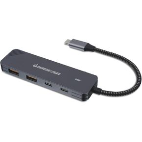 محور IOGEAR 4 منافذ USB-C الجيل 2، 10 جيجابت في الثانية، منافذ USB-A وUSB-C مزدوجة، نقل سريع للبيانات فقط، كابل مدمج ومضفر، ماك بوك، ويندوز، GUH3C410 in Kuwait