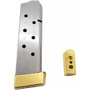 2X وسادات قاعدة مجلة 1911 مطلية بالذهب â.“ يناسب جميع مسامير المجلات Kim Pro Tac-Mag كاملة الحجم .45 ACP ذات 8 جولات in Kuwait