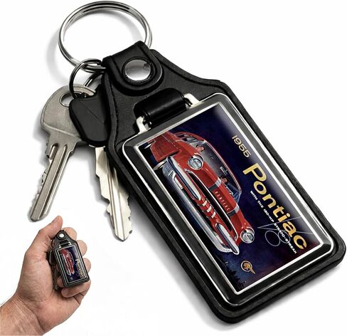 Pontiac Chief Authorized Approved Service Insignia Vintage Style Round Keychain Key Holder Key Ring for Men Heavy Duty Car Keyring for Men and Women in Saudi Arabia
