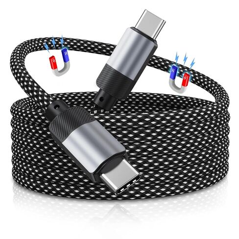 USB C Cable, Magnetic USB A to USB C Cable for iPhone 15 Pro Max Plus,Nylon Coiled Type C Fast Charging Cable for Samsung S23/S22, for iPad, for USB C Device, Original Design Patent Product in Saudi Arabia