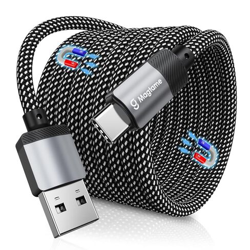 USB C Cable, Magnetic USB A to USB C Cable for iPhone 15 Pro Max Plus,Nylon Coiled Type C Fast Charging Cable for Samsung S23/S22, for iPad, for USB C Device, Original Design Patent Product in Saudi Arabia