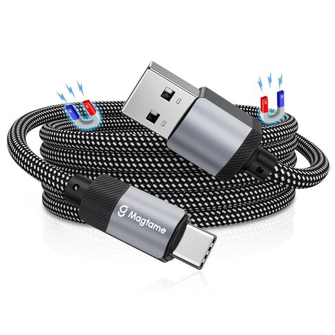 USB C Cable, Magnetic USB A to USB C Cable for iPhone 15 Pro Max Plus,Nylon Coiled Type C Fast Charging Cable for Samsung S23/S22, for iPad, for USB C Device, Original Design Patent Product in Saudi Arabia