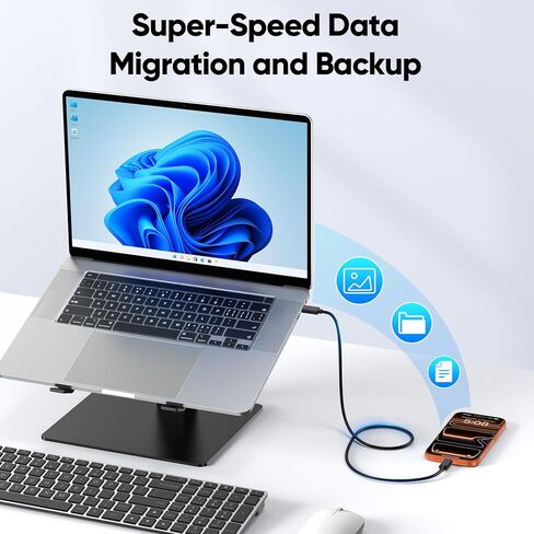 كابل بيانات USB C بطول 3 أقدام، سلك USB C 3.2 الجيل الثاني مع نقل بيانات بسرعة 10 جيجابت في الثانية وشحن سريع 60 وات، كابل USBC إلى النوع C Android Auto لأجهزة iPhone 17/16/15 Galaxy S25/24 Protable SSD iPad Air/Pro إلى الكمبيوتر المحمول in Kuwait