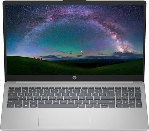 كمبيوتر محمول HP، كمبيوتر محمول للأعمال بشاشة لمس FHD مقاس 15.6 بوصة، Microsoft Office 365، ذاكرة الوصول العشوائي 8 جيجابايت، تخزين 1 تيرابايت (512 جيجابايت SSD + 512 جيجابايت قاعدة توصيل)، AMD Ryzen 5 7520U، Windows 11، HDMI، سماعات SageNova، فضي in Kuwait
