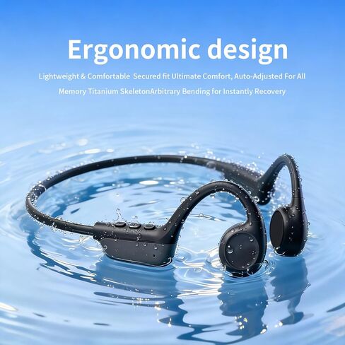Bone Conduction Sports Headphones – 27g Ultra-Light Frame for All-Day Comfort, Bluetooth 6.0, Immersive Sound, Crisp Calls & Video, Trendy Black-Gray, Perfect for Cycling, Gym, Outdoor Sports in Kuwait