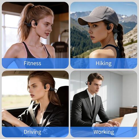 Bone Conduction Sports Headphones – 27g Ultra-Light Frame for All-Day Comfort, Bluetooth 6.0, Immersive Sound, Crisp Calls & Video, Trendy Black-Gray, Perfect for Cycling, Gym, Outdoor Sports in Kuwait