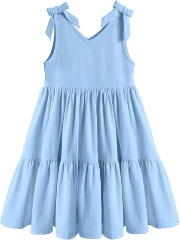 Arshiner Toddler Girl Summer Dress Little Girls Casual Beach Party Bowknot Sling Sundress with Pocket 1-7t in Kuwait