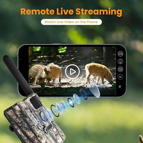 كاميرات HOSAFE.COM 4G LTE الخلوية، كاميرا ألعاب لاسلكية مع وقت تشغيل 0.2 ثانية، كاميرات تعمل بالطاقة الشمسية مع حركة رؤية ليلية نشطة مقاومة للماء، الأشعة تحت الحمراء غير متوهجة، IP66 للحياة البرية in Kuwait