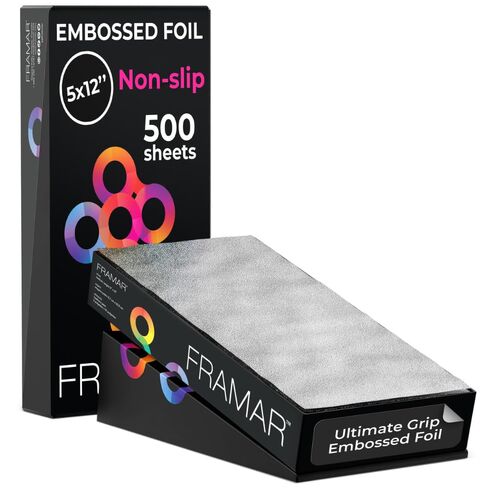 Framar 5x12 Star Struck Silver Embossed Pre Cut Aluminum Foil Sheets, Hair Foils For Highlighting - 500 Foil Sheets in Saudi Arabia