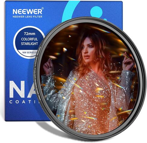 مرشح عدسة الكاميرا المصقول بضوء النجوم الملون مقاس 72 مم من NEEWER، مرشح المؤثرات الخاصة مع توهج بصري مشوه، مرشح عدسة نجمي لامع، مرشح عدسة موشور التصوير الفوتوغرافي، ملحق عدسة الكاميرا in Kuwait