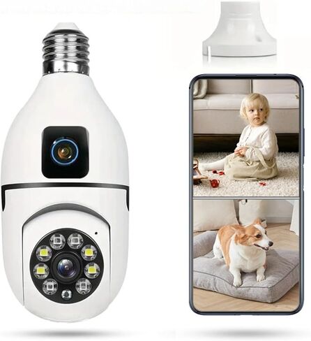 Smart Security Camera, Pan-Tilt 2.4GHz Wi-Fi, Detection, Color Night Vision, Indoor/Outdoor, App Live View(Plug-in Power) in Kuwait