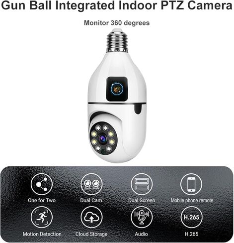 Smart Security Camera, Pan-Tilt 2.4GHz Wi-Fi, Detection, Color Night Vision, Indoor/Outdoor, App Live View(Plug-in Power) in Kuwait