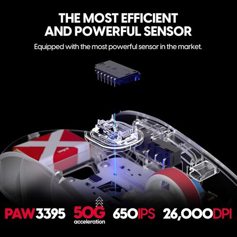 Pulsar Gaming Gears - إصدار محدود فائق الوضوح: ماوس ألعاب لاسلكي X2H، متماثل، خفيف الوزن للغاية 1.90 أونصة (54 جرام)، PAW3395 26 كيلو نقطة لكل بوصة، مفتاح بصري (متوسط، فائق الوضوح) (متجدد) in Kuwait