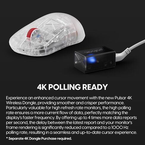 Pulsar Gaming Gears - إصدار محدود فائق الوضوح: ماوس ألعاب لاسلكي X2H، متماثل، خفيف الوزن للغاية 1.90 أونصة (54 جرام)، PAW3395 26 كيلو نقطة لكل بوصة، مفتاح بصري (متوسط، فائق الوضوح) (متجدد) in Kuwait