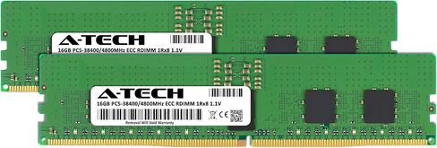 مجموعة A-Tech 32 جيجابايت (2 × 16 جيجابايت) ذاكرة الوصول العشوائي لـ Dell PowerEdge HS5620، MX760c، R660xs، R6625، R760، R760xa، R760xs، R7615، T560، XE8640 | ترقية ذاكرة الخادم المسجل DDR5 4800 ميجا هرتز PC5-38400 EC8 RDIMM 1Rx8 ECC in Kuwait
