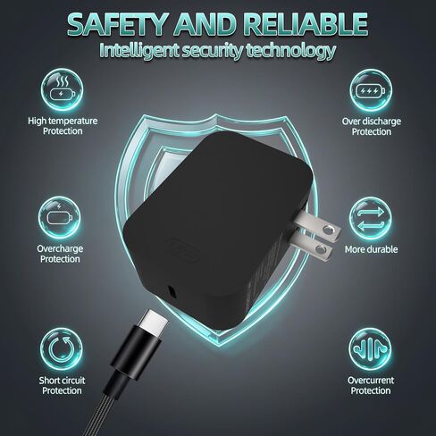 65W Surface Pro Charger PD 3.0 Fast Charging Adapter, Compatible with Surface Pro 12/11/10/9, 13-inch OLED Snapdragon X Elite & 2-in-1 Devices, with 6.6FT USB-C Nylon Braided Cable in Kuwait