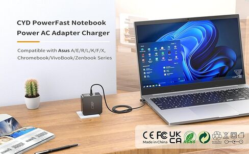 CYD 45W 19V 2.37A Laptop Power Cord Compatible for Asus Charger X201E X202E X541NA X542UA X540S X540SA X541N Q200E C202SA C300SA E402WA AC Adapter Power Charger in Kuwait