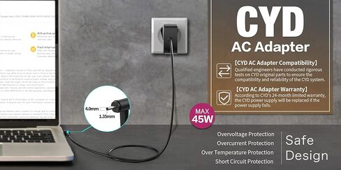 CYD 45W 19V 2.37A Laptop Power Cord Compatible for Asus Charger X201E X202E X541NA X542UA X540S X540SA X541N Q200E C202SA C300SA E402WA AC Adapter Power Charger in Kuwait