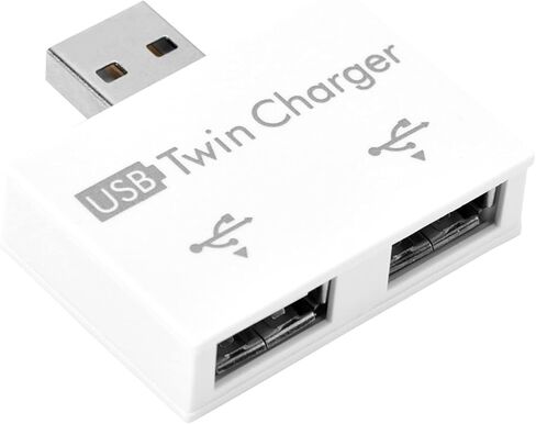 USB 2.0 2-Port, Portable 2-Port USB Hub, USB Twin Charger Adapter 2.0 Hub, Male to Dual USB Female Adapter for Laptops Desktops(White) in Kuwait