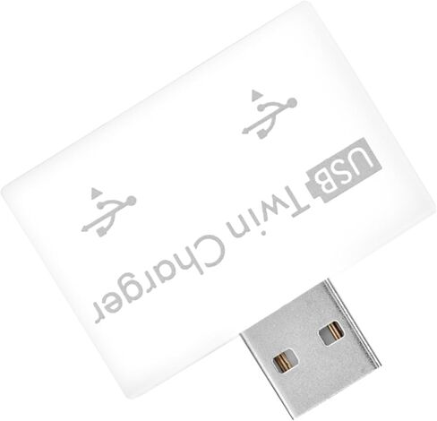 USB 2.0 2-Port, Portable 2-Port USB Hub, USB Twin Charger Adapter 2.0 Hub, Male to Dual USB Female Adapter for Laptops Desktops(White) in Kuwait