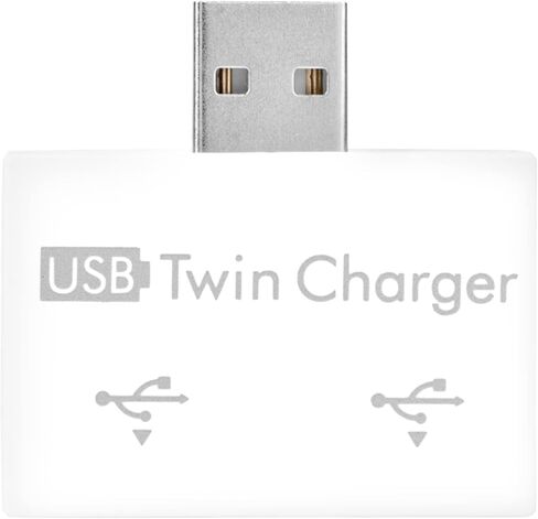 USB 2.0 2-Port, Portable 2-Port USB Hub, USB Twin Charger Adapter 2.0 Hub, Male to Dual USB Female Adapter for Laptops Desktops(White) in Kuwait