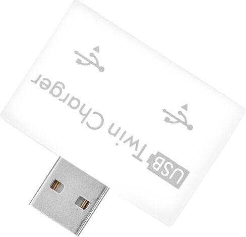 USB 2.0 2-Port, Portable 2-Port USB Hub, USB Twin Charger Adapter 2.0 Hub, Male to Dual USB Female Adapter for Laptops Desktops(White) in Kuwait